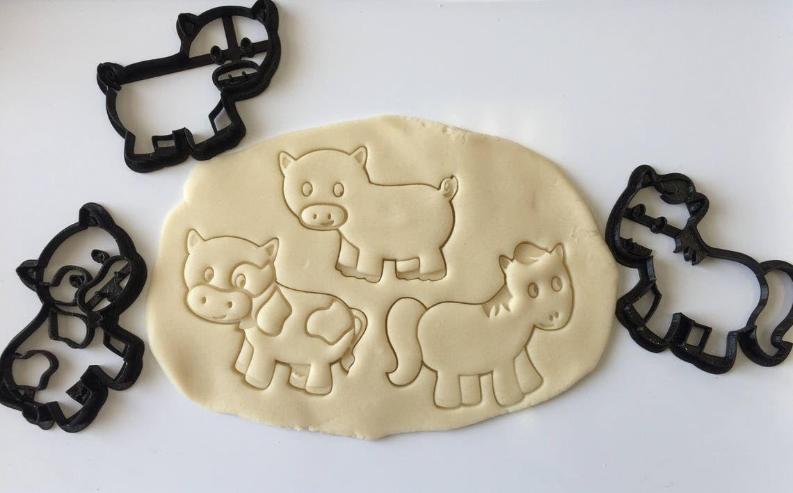 Farm Animal Cow Pig Horse Cookie Cutter Set Cookie for Fondant Clay Crafting Barnyard Themed Baking Kids Party Treats DIY Kitchen Use and Farm Decor Cookies in IndiaThis Farm Animal