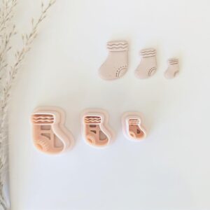 Christmas Stocking Clay Earring Cutter for Holiday Polymer Clay Jewelry Making Festive Stocking Shape Clay Cutter for DIY Earrings Seasonal Crafts Handmade Accessories and Decorations