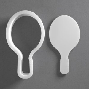 Black Tennis Racket Cookie Cutter From Mini To Large Beach Sports Racquet Shape Polymer Clay Jewelry Earring Cutter Tool Mirrored Pair Set cookie Baking Fondant Biscuit Craft Modeling