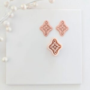 Rhombus Snowflake Imprint Clay Earring Cutter for Christmas Jewelry Making Geometric Winter Holiday Clay Cutter for Polymer Clay Earrings and Handmade DIY Accessory Craft Designs
