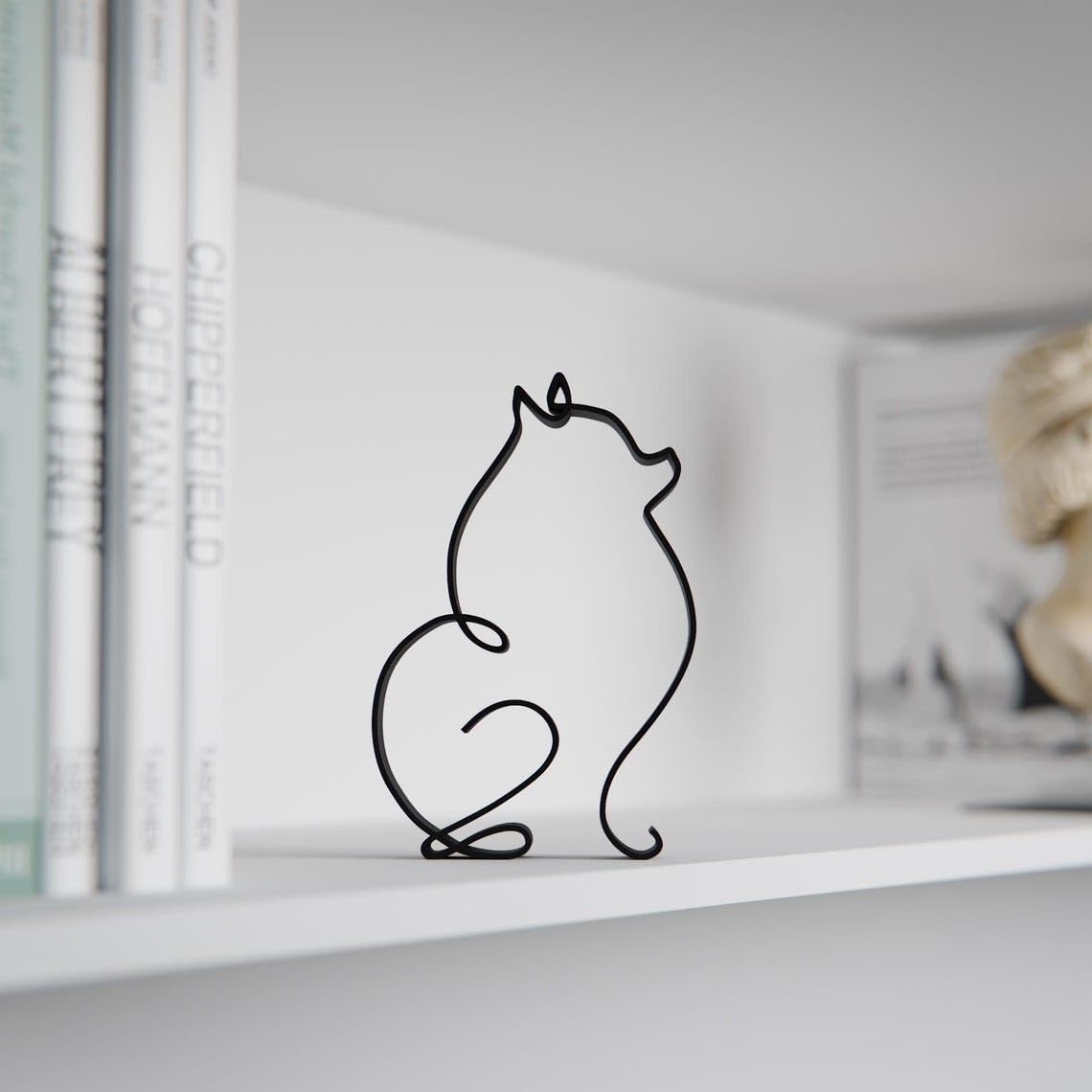 Pomeranian Dog Modern Personalized Line Art Plastic Home Office Decorative Figure with Custom Name for Dog Lovers Interior Shelf Table Display India - Image 5