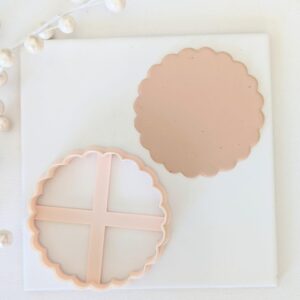 Scalloped Circle Cookie Cutter for Baking and Clay Art Large Round Clay Cutter for Polymer Clay Jewelry Making Fondant Cutter for Cake Decorating Biscuit and DIY Craft Shaping Tool