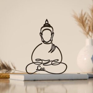 Personalized Buddha Line Art Statue Sculpture India Custom Minimalist Home Decor Unique Spiritual Gift Idea Lightweight Artistic Figure for Meditation Spaces or Living Rooms