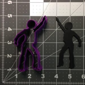 Black Disco Dancer 266 B910 Cookie Cutter Cookie Dancing Pose Shape Mold for Biscuit Fondant Clay Dough Crafts Baking Supplies Retro Party Favors 70s Theme DIY Cake and Decoration