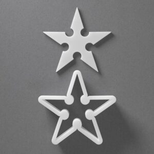 Black Ninja Star Cookie Cutter Mini To Large cookie Shuriken Shape Polymer Clay Jewelry And Earring Cutter Tool Mirrored Pair Set For Martial Arts Crafting Baking And DIY Projects