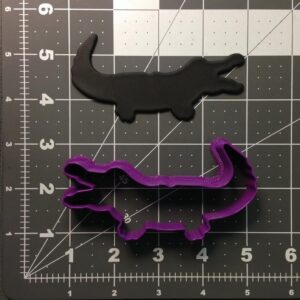 Alligator 101 Cookie Cutter Black Cookie Biscuit Mold for Jungle Safari Animal Themed Cookies Ideal for Kids Birthday Parties School Projects Baby Showers Crafting and Baking Fun