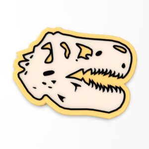 Black Dinosaur Skull Cookie Cutter Stamp Stencil Debosser with Sharp Edges Durable Plastic Baking Mold for Cookies Fondant Biscuits Sandwiches Pancakes Crafts Jurassic Prehistoric Party