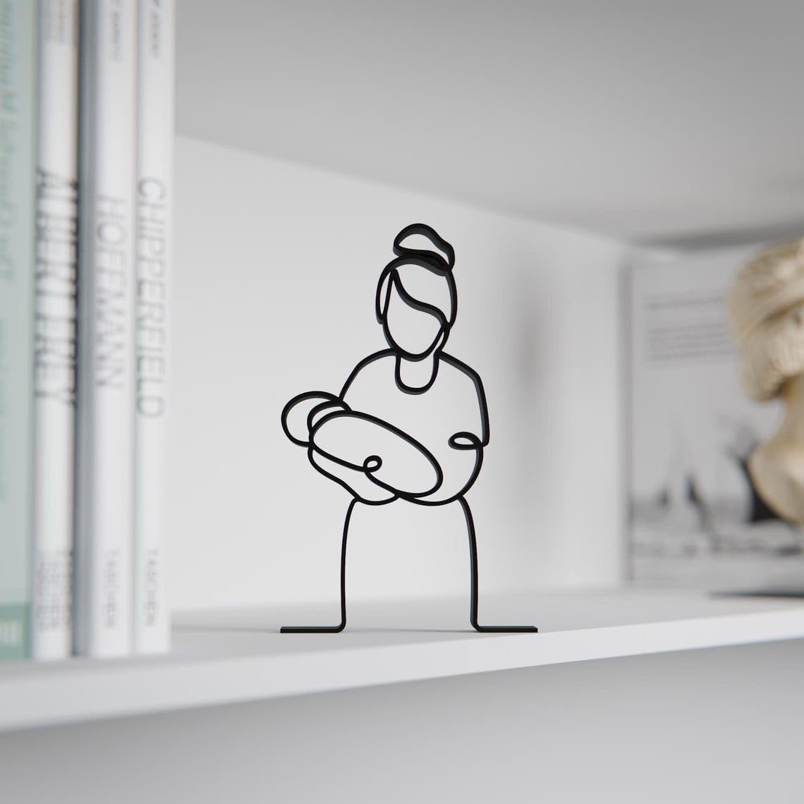 Customized Black Midwife Plastic Line Art Sculpture for Maternity Ward and Hospital Decor, Personalized Nurse Gift, Modern Minimalist Medical Artwork for Clinic Desk and Healthcare Professional India - Image 5