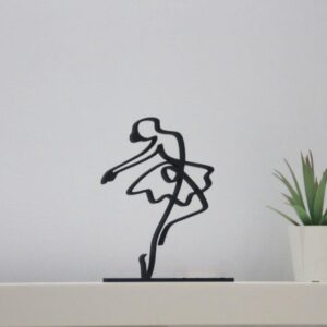 Personalized Black Ballet Dancer Line Art Line Art Ballerina Sculpture Artistic Wall Decor Custom Abstract Dance Figure Gift for Ballet Lover Dancer Room Decoration Studio Shelf Display