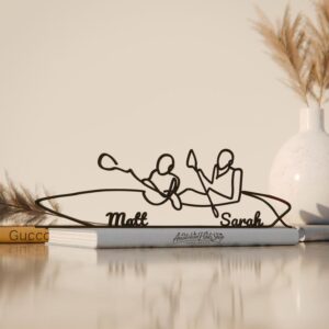 Custom Rowers Line Art Decor Figure Plastic Personalized Gift for Rowing Enthusiast Minimal Display for Home Office Studio Shelf Desk Living Space India