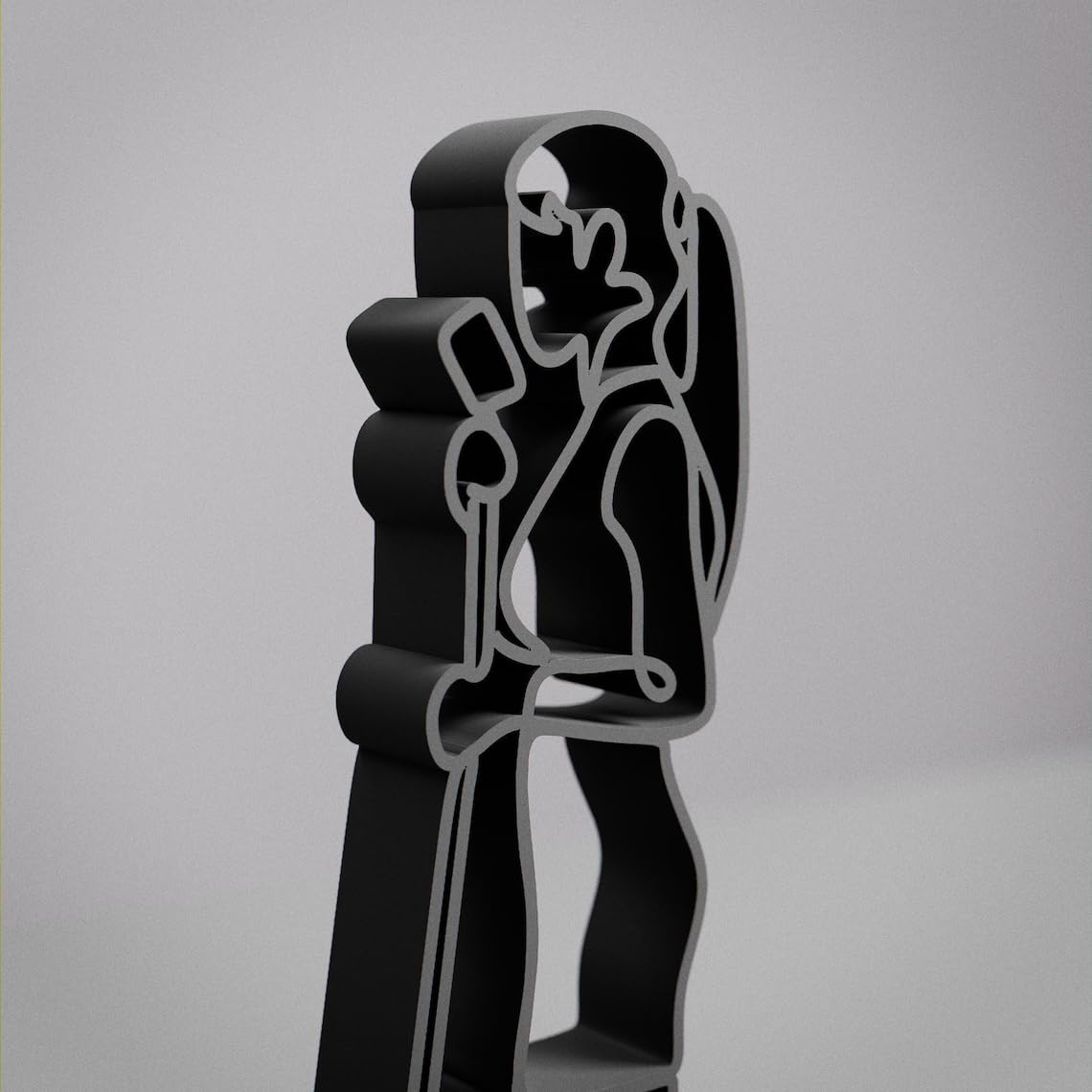 Minimalist Woman Vocalist Sculpture - Unique Line Art Home Decor, Singer Figurine, Elegant Minimalist Decoration for Music Lovers, Vocalist Tabletop Showpiece, Artistic Gift for Women Singers - Image 4