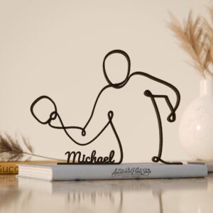 Table Tennis Player Personalized Line Art Figure Plastic Sports Home Decor with Custom Name Detail for Ping Pong Lovers Desk Shelf Table Living Room Office Display India