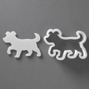 Black cookie Puppy Dog Cookie Cutter Set for Polymer Clay Jewelry Earrings Biscuit Fondant Craft Tool Mirrored Pair Suitable Mini Medium Large Sizes for Baking Pet Theme DIY Creative P