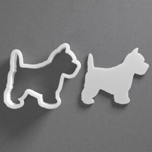 Black West Highland White Terrier Cookie Cutter Mini To Large cookie Dog Breed Shape Polymer Clay Jewelry And Earring Cutter Tool Mirrored Pair Set For Pet Lovers Crafting Baking And D