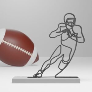 Super Bowl NFL American Football Figurine | Minimalist Art Sculpture Sports Decor | Unique Gift Idea for Rugby Fans, Shelf Display, and Football Lovers