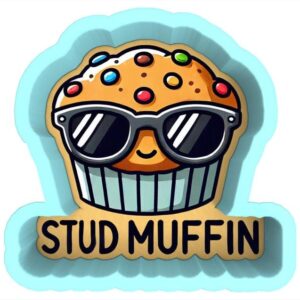 Black Stud Muffin Cookie Cutter Stamp Stencil Baking Tool for Humorous, Food Lovers, Party, Birthday, Valentine�s Day, Holiday Theme Cookies Fondant Pastry Biscuits Sandwiches Desserts
