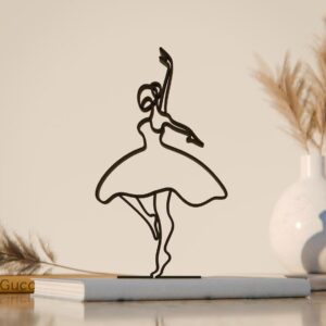 Ballerina 02 Line Art Figure Statue Sculpture Unique Gift for Ballerina Lovers Custom Minimalist Home Decor Artful Dance Design Perfect for Home or Office Display
