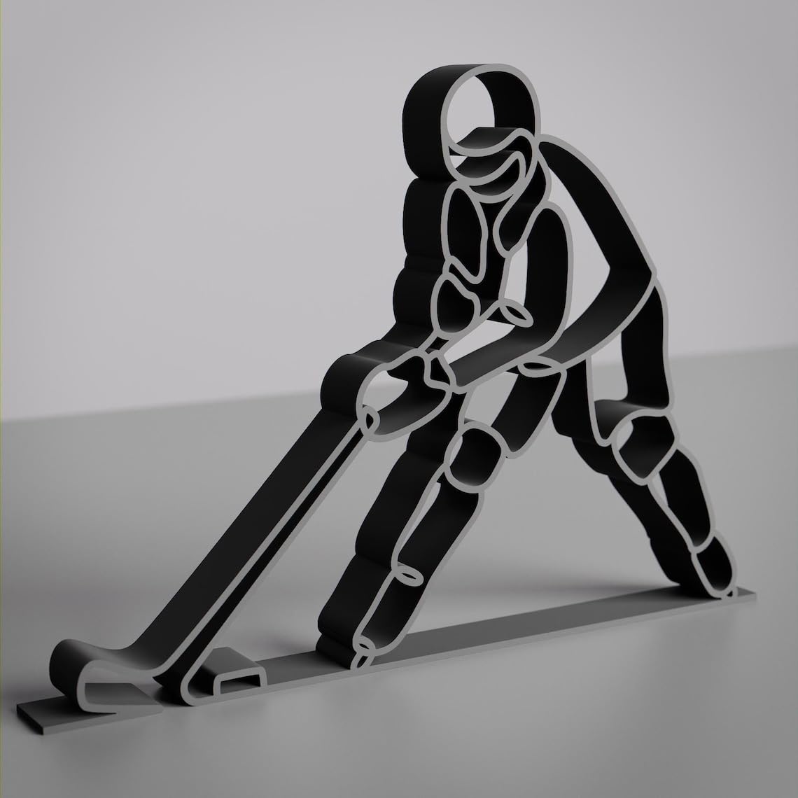 NHL Ice Hockey Inspired Line Art Figure Plastic Minimal Sports Decor Statue for Home Office Desk Shelf Modern Interior Art Gift Daily Motivation India - Image 3