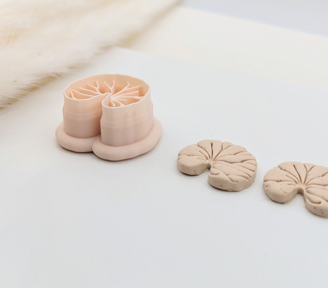 Lily Pad Imprint Cookie Clay Earring Cutter Leaf Shaped Nature Inspired Polymer Clay Cutter Jewelry Making Tool for Handmade Earrings and Accessories Craft Projects in India - Image 2