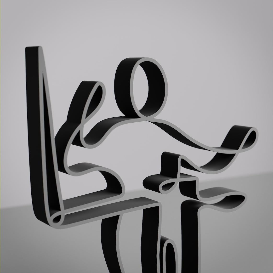 Black Theremin Player Personalized Plastic Line Art Decorative Sculpture Custom Name Musician Inspired Artistic Home Decor Accent Desk Shelf Display Minimal Creative Interior Artwork India - Image 3
