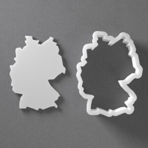 Black Germany Cookie Cutter Set Mini to Large Size Deutschland Outline Map Shape Polymer Clay Jewelry Earring Cutter Tool for Handmade Accessories Baking Fondant Craft Mirrored Pair Des