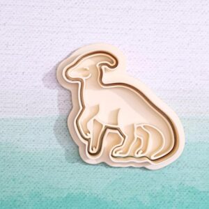 Parasaurolophus Cookie Cutter Set for Dinosaur Theme Baking Prehistoric Dino Shape Biscuit Pastry Fondant Sugar Paste Cutters for Kids Birthday Parties Homemade Cookies and Cake