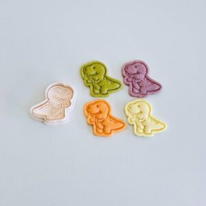 Black Dinosaur Cookie Cutter Set cookie Animal Biscuit Fondant Mold for Dinosaur Themed Baking Decorated Cookies Clay Craft DIY Kids Party Treats
