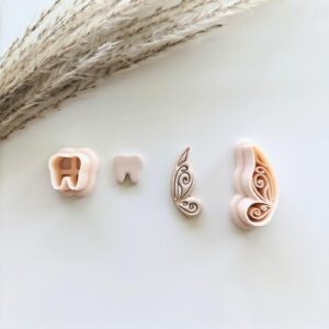 Tooth Fairy Earring Imprint Clay Cutter Set with Tooth and Wing Shapes Cookie Polymer Clay Cutter Tool for Handmade Earrings Whimsical Accessories and DIY Fantasy Jewelry Craft Designs