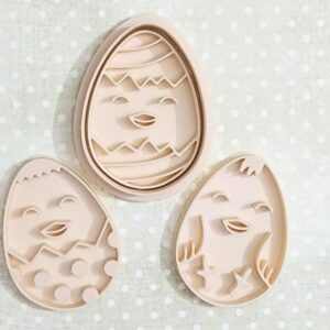 Chickens in the egg cookie cutter set for spring Easter themed cookies fondant pastries baking perfect for farm animal treats kids crafts school projects cake decorating baby shower