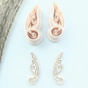 Fairy Wings Earring Imprint Cutter Cookie Polymer Clay Jewelry Cutter Tool for Handmade Earrings Fantasy Wings Shape Design DIY Crafts Trendy Accessories Artistic Projects and Gift