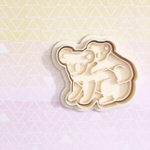 Koala with Baby Cookie Cutter Set for Animal Theme Baking Fondant Sugar Paste Cupcake Decoration Cute Wildlife Cookies DIY Crafts Australian Forest Party Favors for Kids and Family