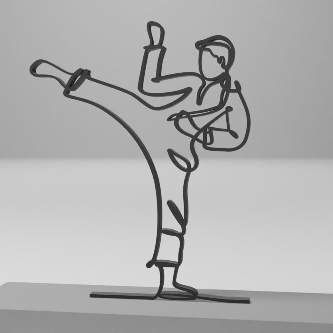 Martial Arts Statue Sculpture of Taekwondo Practitioner, Custom line Art Figure for Karate and kung fu Fans, Minimalist Home or Office Decor, Thoughtful Gift for Martial Arts Practitioners - Image 5