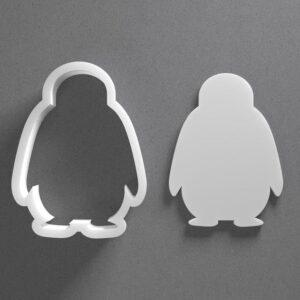 Black Standing Little Penguin Cookie Cutter Animal Bird Shape for Baking Fondant Biscuit Clay Jewelry Earrings Craft Tool Mirrored Pair Set Reusable Kitchen Party Decor Gift