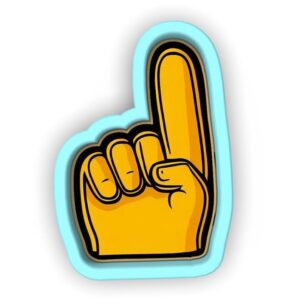 Black Foam Finger Cookie Cutter Stamp Stencil Baking Tool for Fun Sports Theme Cookies Birthday Party Kids Football Baseball Events Fondant Pastry Biscuits Desserts Creative Baking