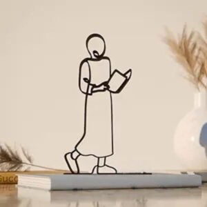 Reader Inspired Line Art Figure Plastic Minimal Reading Decor Statue for Home Office Desk Shelf Modern Interior Art Gift for Book Lovers India