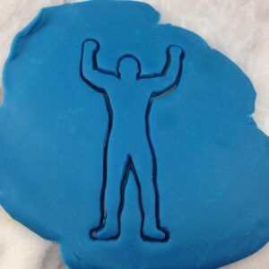Black Wrestling Champion Cookie Cutter Plastic Outline Stamp with Sharp Edges for Baking Sugar Cookies Fondant Pastries Biscuits Sports-Themed Cake Decorating Tool India