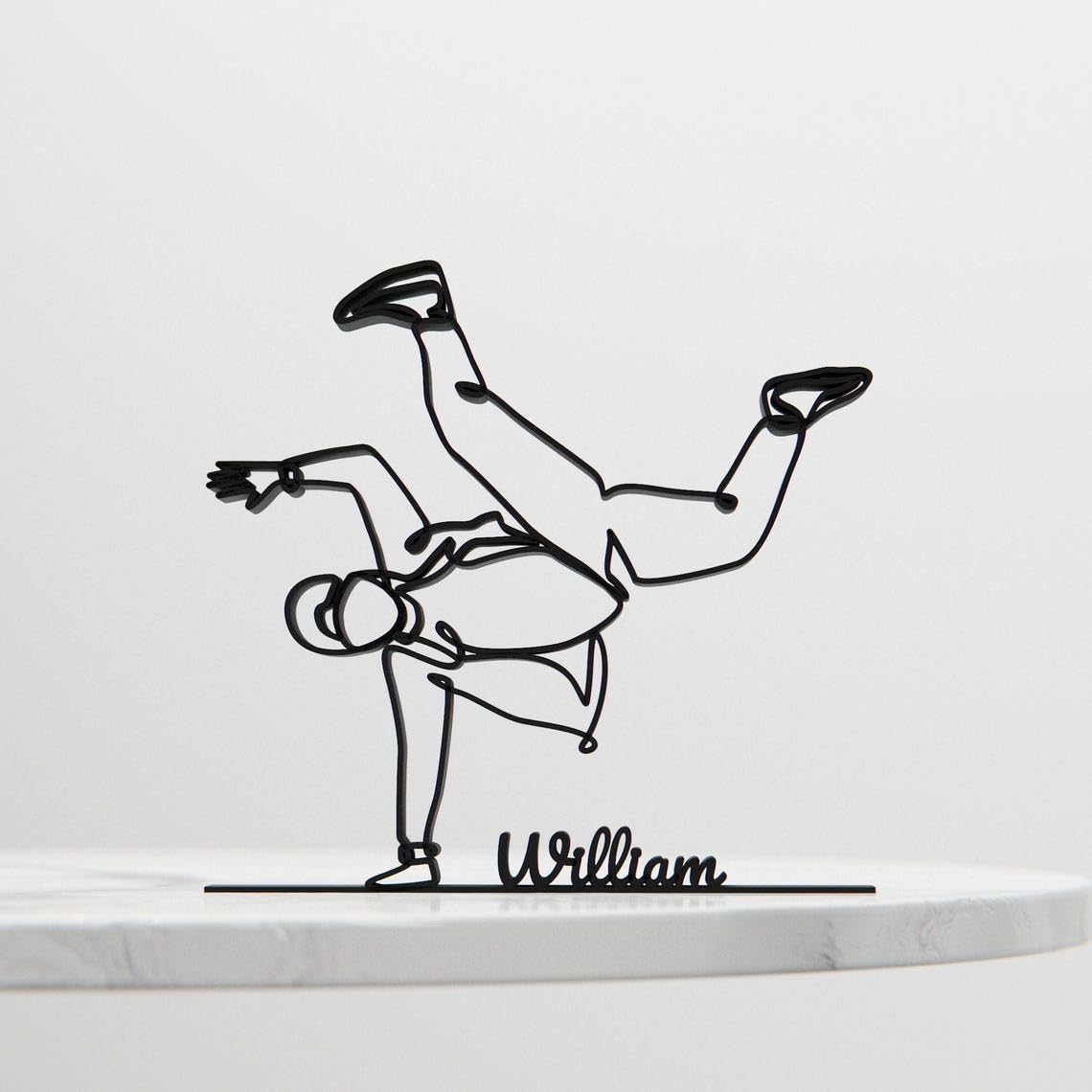 Hip Hop Dancer Line Art Decor Figure Plastic Breakdance Action Inspired Art Display Statue for Desk Shelf Home Office Interior Styling Dance Theme India - Image 4