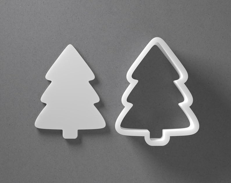 Black Christmas Tree Cookie Cutter Xmas Tree Shape for Baking Fondant Biscuit Clay Jewelry Earrings Craft Tool Mirrored Pair Set Reusable Kitchen Party Decor Gift