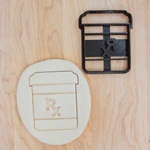 Prescription Pill Bottle Cookie Fondant Clay Cutter India Cookie Medical Theme Cutter for Pharmacist Gifts, Healthcare Events, Cake Decorating, Baking, and Frontline Worker