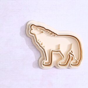 Wolf Cookie Cutter Set for Forest Animal Theme Baking Wild Wolf Shape Biscuit Pastry Fondant Sugar Paste Cutters for Kids PartyCake Decoration and Homemade Cookie Making