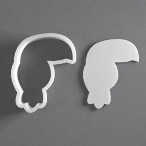 Black Toucan Bird Cookie Cutter Exotic Animal Shape for Baking Fondant Biscuit Polymer Clay Jewelry Earrings Craft Tool Mirrored Pair Set Reusable Tropical Gift
