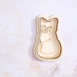 Turned cat cookie cutter set for making shortbread cookies fondant biscuits sugar paste cake decorations perfect for cat lover baking pet party treats animal themed crafts and homemade