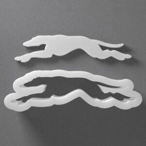 Black Running Whippet Cookie Cutter Dog Breed Shape for Baking Fondant Biscuit Polymer Clay Jewelry Earrings Craft Tool Mirrored Pair Set Reusable Pet Theme Decor Gift Home