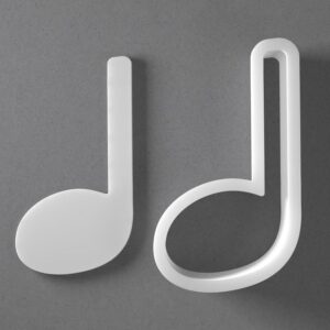 Black Quarter Music Note Cookie Cutter Shape for Baking Fondant Biscuit Polymer Clay Jewelry Earrings Craft Tool Mirrored Pair Set Reusable Musical Decor Gift Party Classroom Practice H