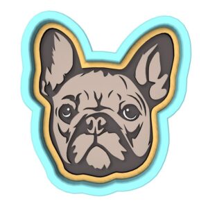 Black French Bulldog Cookie Cutter Stamp Stencil Baking Tool for Cookies Fondant Pastry Biscuits Sandwiches Desserts Party Snacks Dog Puppy Theme Baking Decoration Kitchen Accessories