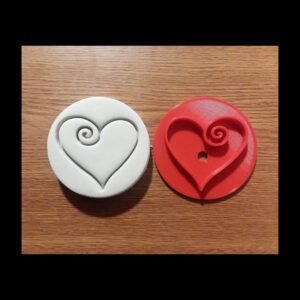Heart Shape Black Cookie Embosser Stamp Cookie Fondant Cupcake Decorating Tool for Love Theme Baking Valentines Day Wedding Engagement Party Dessert Imprint Romantic Gift Treats