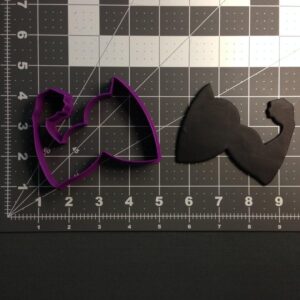Strong Arm Silhouette 100 Black Cookie Cutter for Fitness Gym Bodybuilder Theme Cookies Fondant Clay Crafting Dough Art Projects Party Favor Baking Tool for Kids Adults Kitchen Supplies