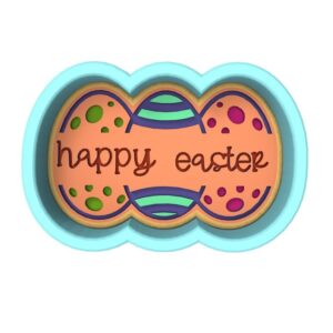 Black Happy Easter Eggs Name Cookie Cutter Stamp Stencil Baking Tool for Personalized Easter Cookies Fondant Pastry Biscuits Sandwiches Desserts Spring Party Snacks Baking Decoration