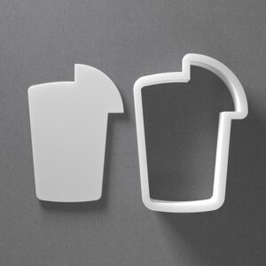 Black Cocktail Glass Cookie Cutter Lemonade Lemon Wedge Shape for Baking Fondant Biscuit Polymer Clay Jewelry Earrings Craft Tool Mirrored Pair Set Reusable Party Decor Gift
