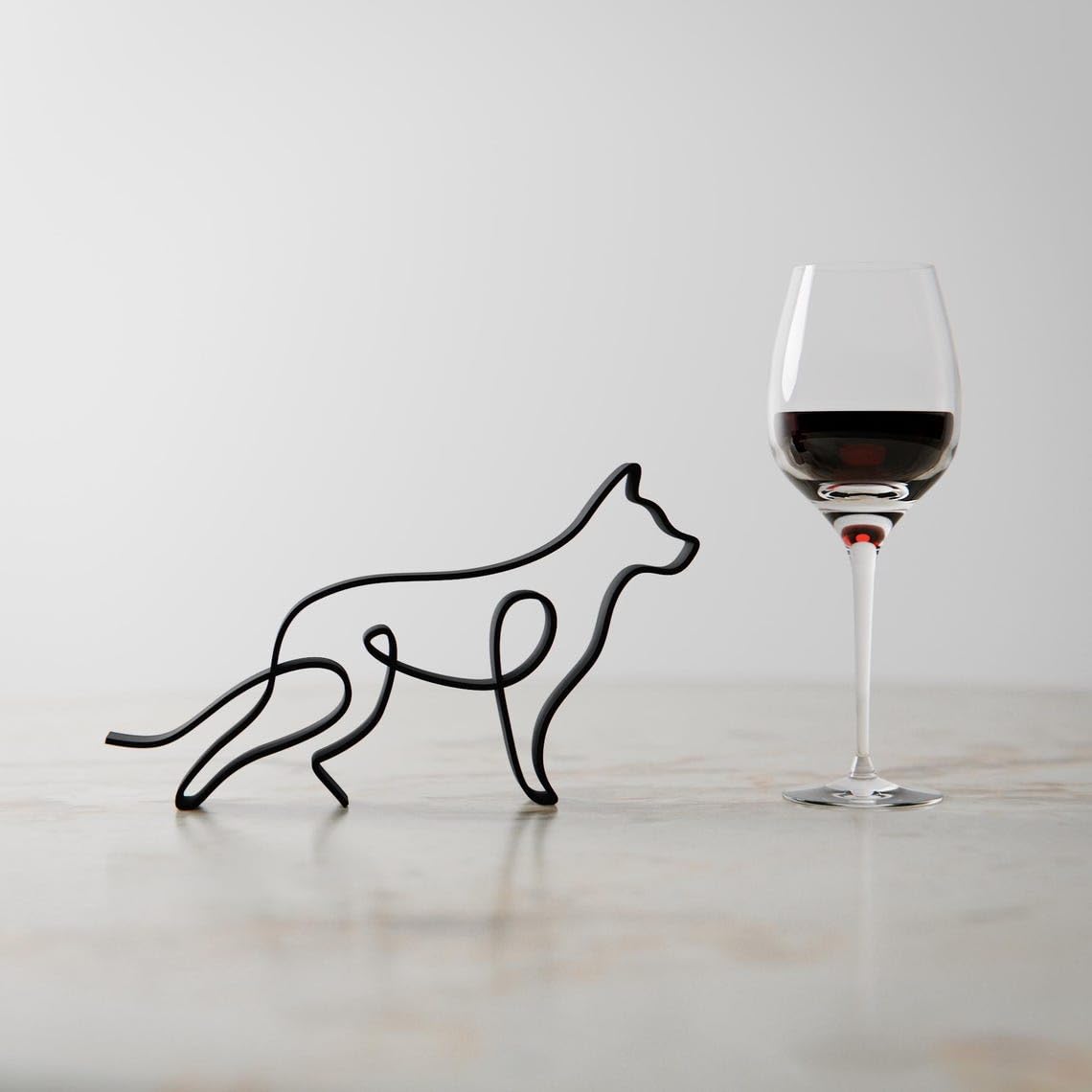 German Shepherd Dog Line Art Figure Statue Sculpture India Unique Gift for Dog Lovers Custom Minimalist Home Decor Perfect for Display and Collectors with Detailed Design - Image 4